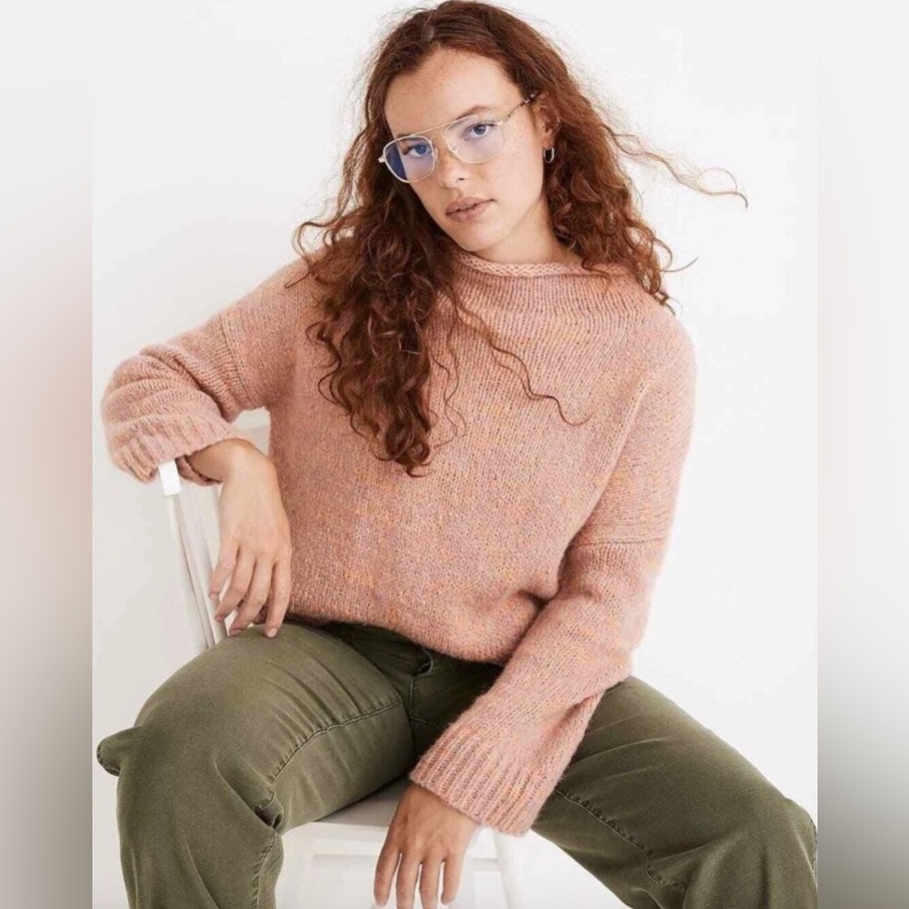 Madewell Varina Alpaca Wool Blend Mockneck Pullover Sweater